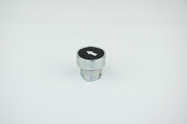 22mm WHITE ARROW ON BLACK BASE FLUSH MOMENTARY PUSH BUTTON