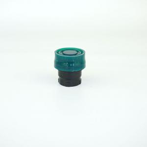 22mm GREEN BOOTED MOMENTARY PUSH BUTTON W/BLACK BEZEL - IP66