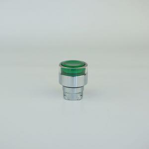 22mm ILLUMINATED GREEN FLUSH MOMENTARY PUSH BUTTON - GOOD FOR INCANDESCENT, NEON AND LEDs