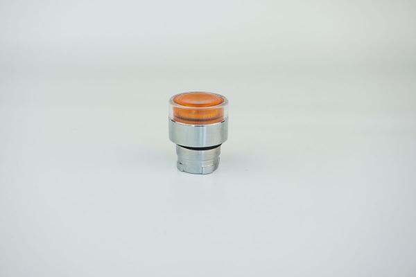 22mm ILLUMINATED AMBER FLUSH MOMENTARY PUSH BUTTON - GOOD FOR INCANDESCENT, NEON AND LEDs